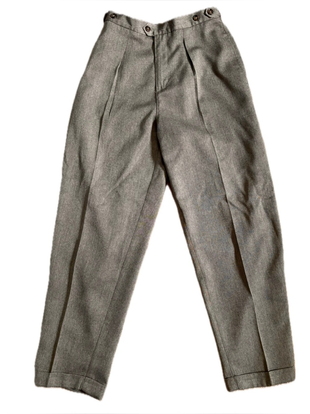Vintage Lizsport Trouser Pants 26 Inch Waist XS S Front Pleat Cuffs Retro Twee